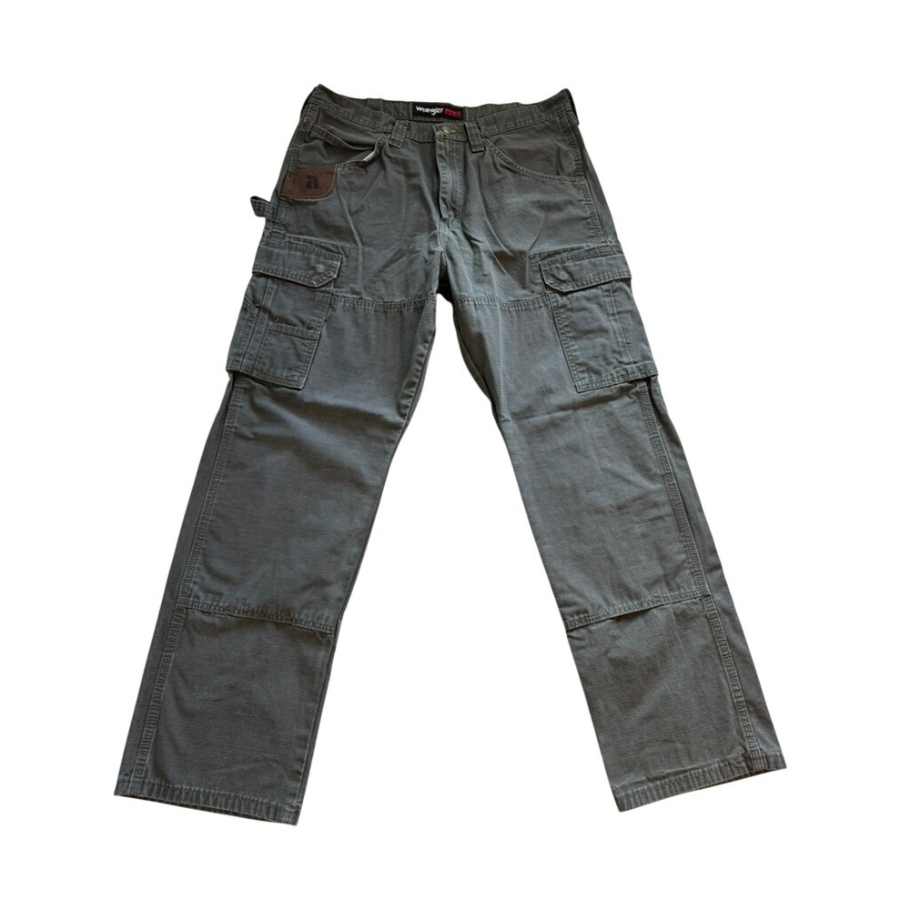 Wrangler Riggs Workwear Mens Green Cargo Pants 103W060LD 34x32 Ripstop Work